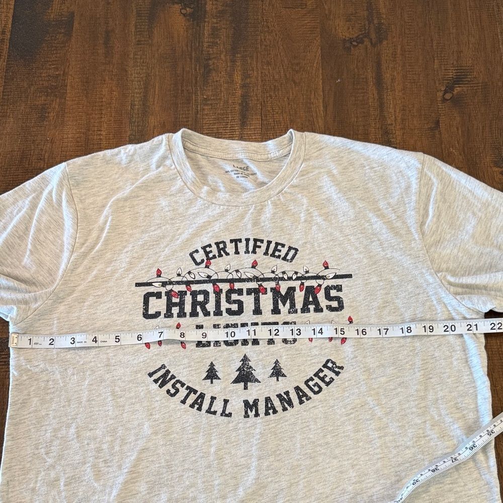 Certified Christmas Lights Install Manager Gray T-Shirt - Picture 6 of 7